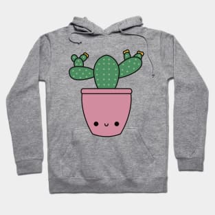 Cute Kawaii Cactus In Pink Pot Hoodie